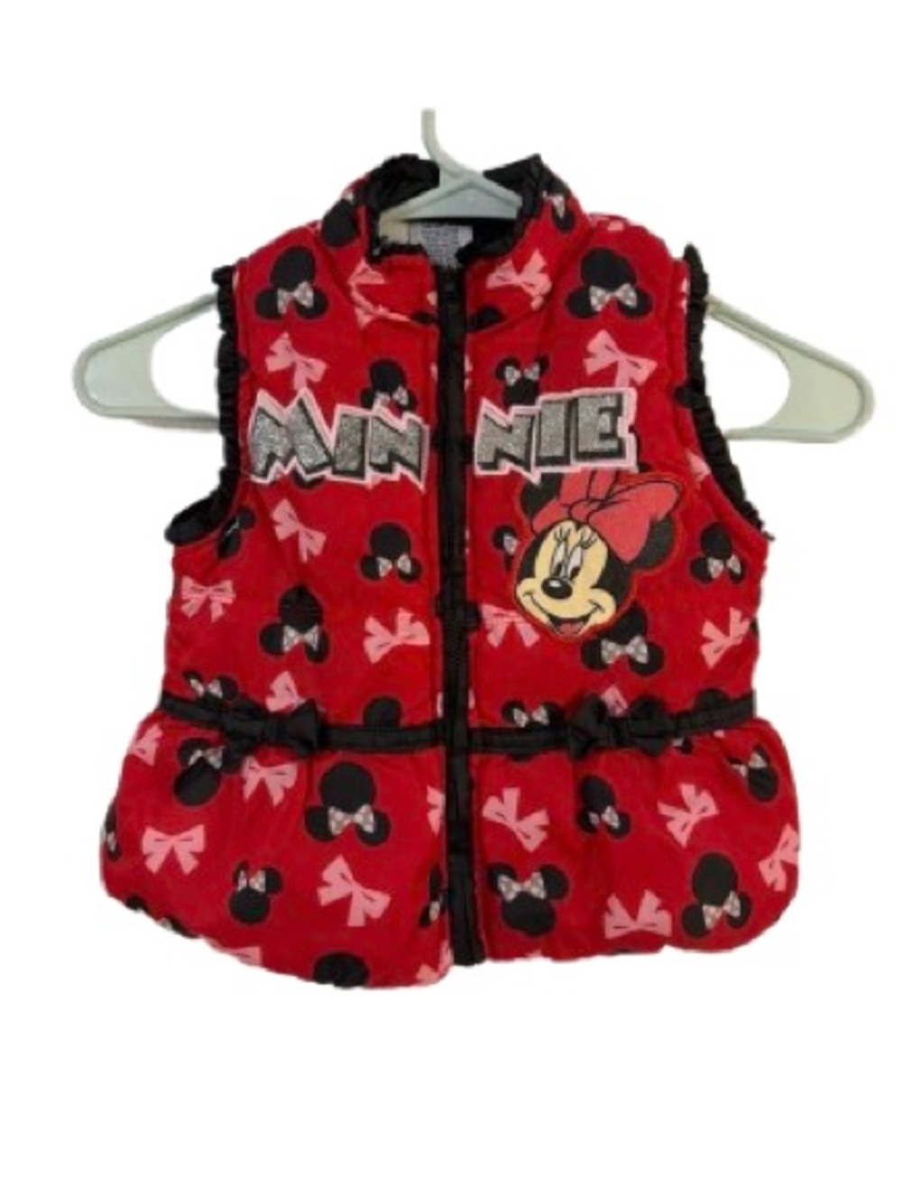 Disney Minnie Mouse Girls Red Puffer Vest Size 3T
